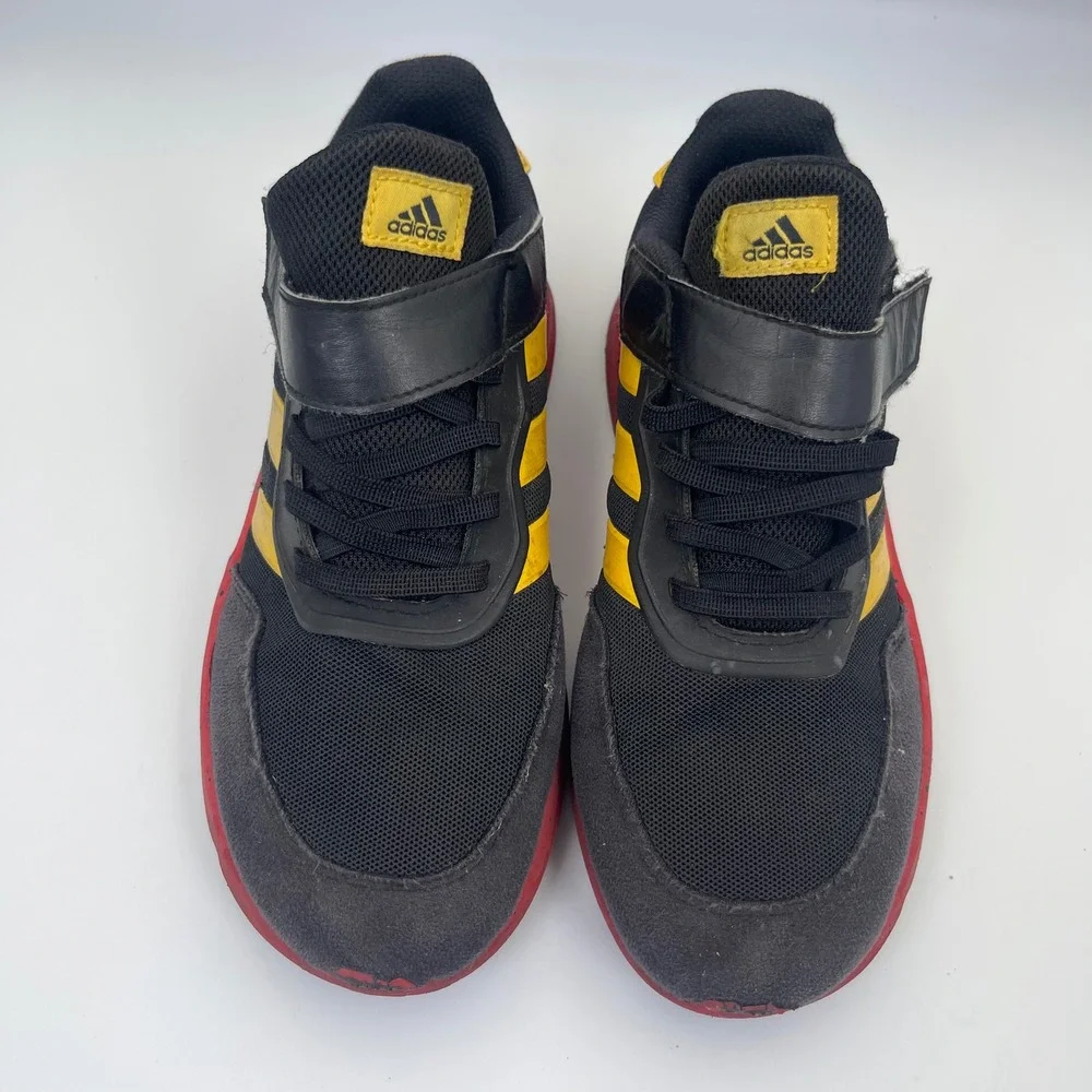 Adidas Mickey Mouse Shoes Kids 5 Black‎ Red Yellow Good Disney Cloudfoam IG5372